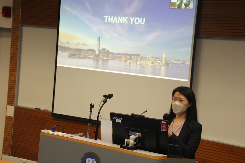 Ms. Cari Wu, Chief Systems Manager (Smart City), delivered the guest talk on “Smart City Development for Hong Kong” to the HKBU students.