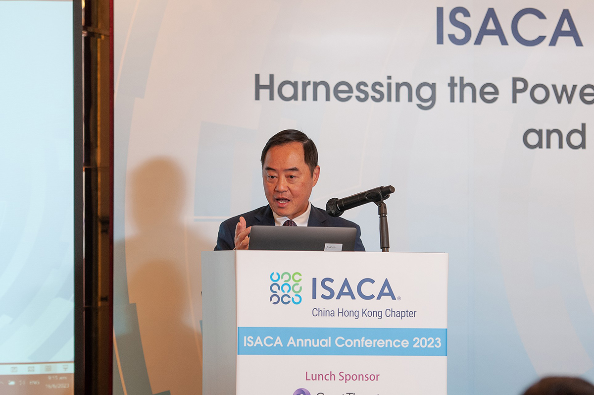 Ir Tony Wong, Government Chief Information Officer, delivered Speech at the “ISACA China Hong Kong Chapter Annual Conference 2023”.