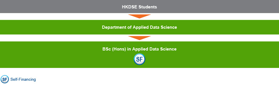 HKDSE students who are interested in studying IT-related programmes can apply for Bachelor of Science with Honours in Applied Data Science (self-financing) under the Department of Applied Data Science.