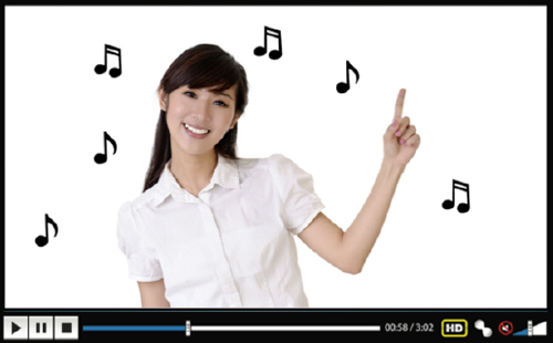 A webpage sample containing a video recording with a background audio on the website.