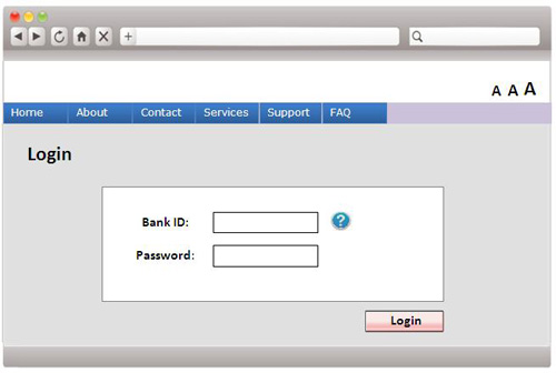 A web form sample in which it is not clear which field is selected.