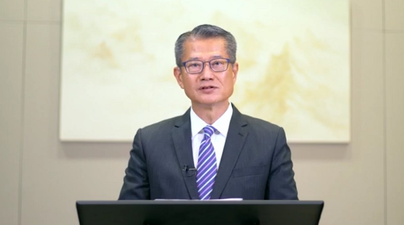 财政司司长陈茂波在2020香港资讯及通讯科技奖颁奖典礼致辞。