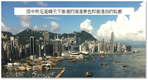 图为香港海港景致，提供了描述图片的文字。